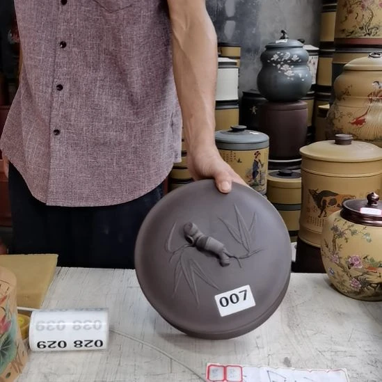 紫砂茶叶罐正品竹节款007