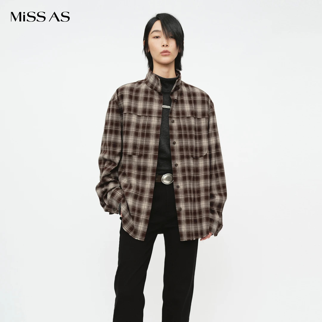 【YOEYYOU】复古百搭贴袋长袖立领衬衫上衣女款25秋冬MISSAS买手店