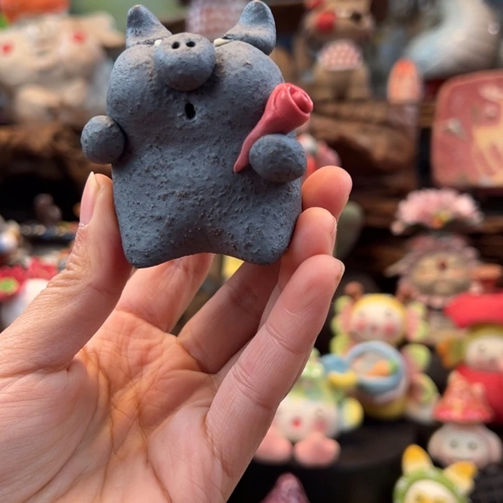 陶摆件小镇青花每日有新品