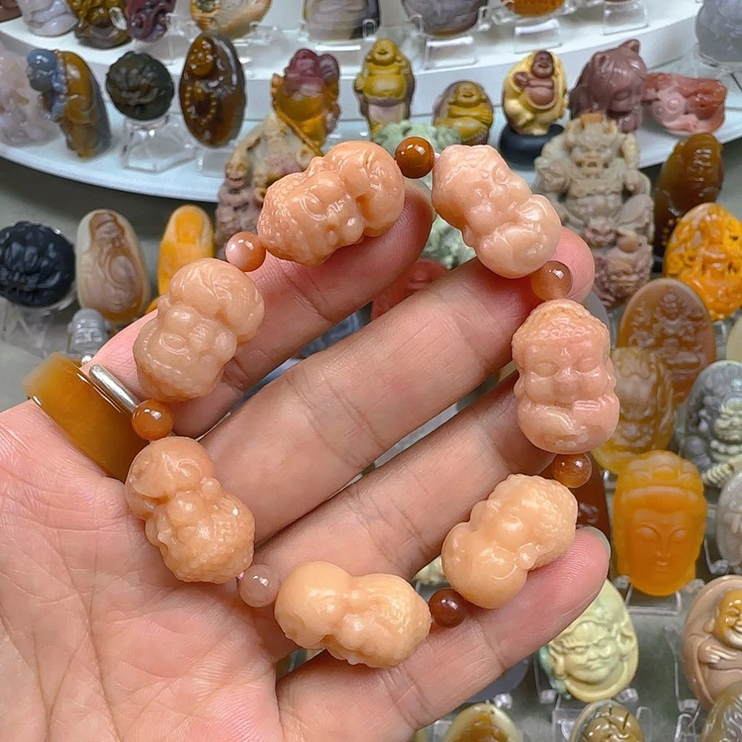 石英质玉手串未镶嵌阿拉善雕刻手串