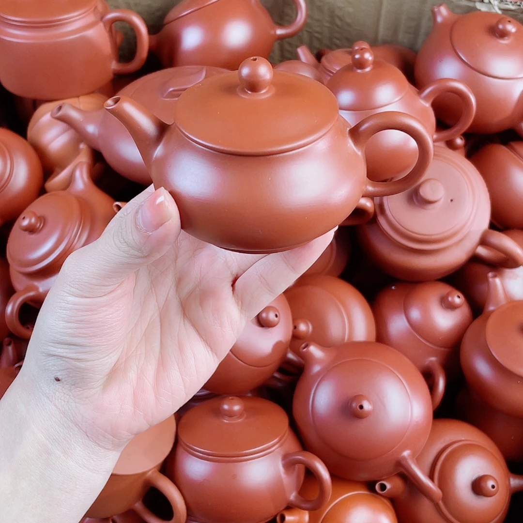 潮州紫砂朱泥茶壶明炉110