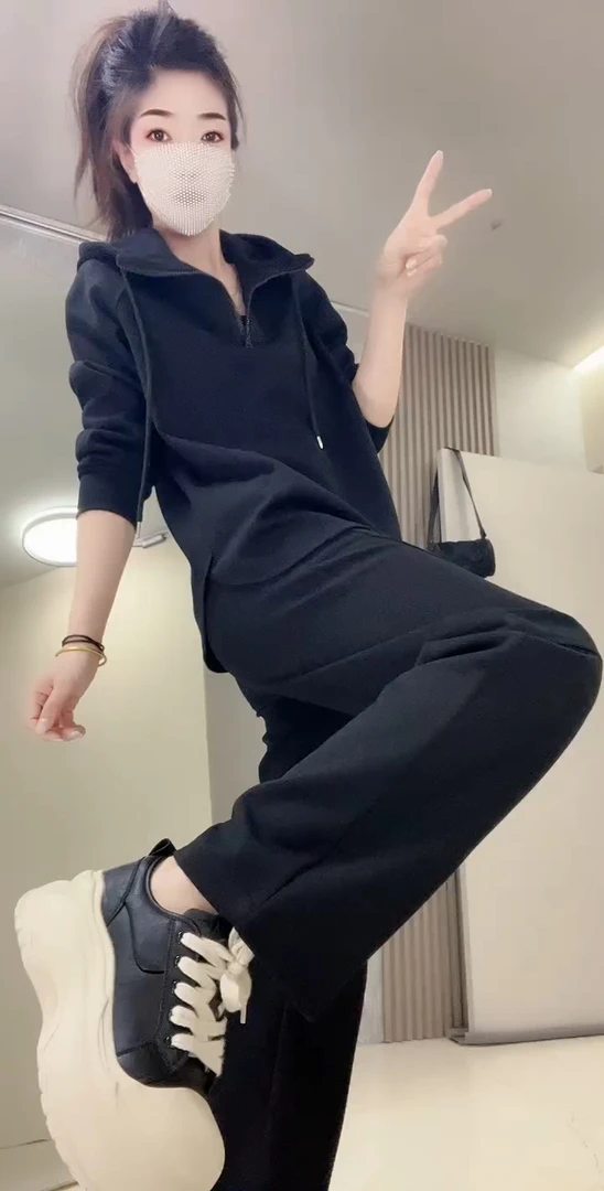 2025休闲运动套装连帽时尚运动25811宽松显瘦洋气休闲网红早秋