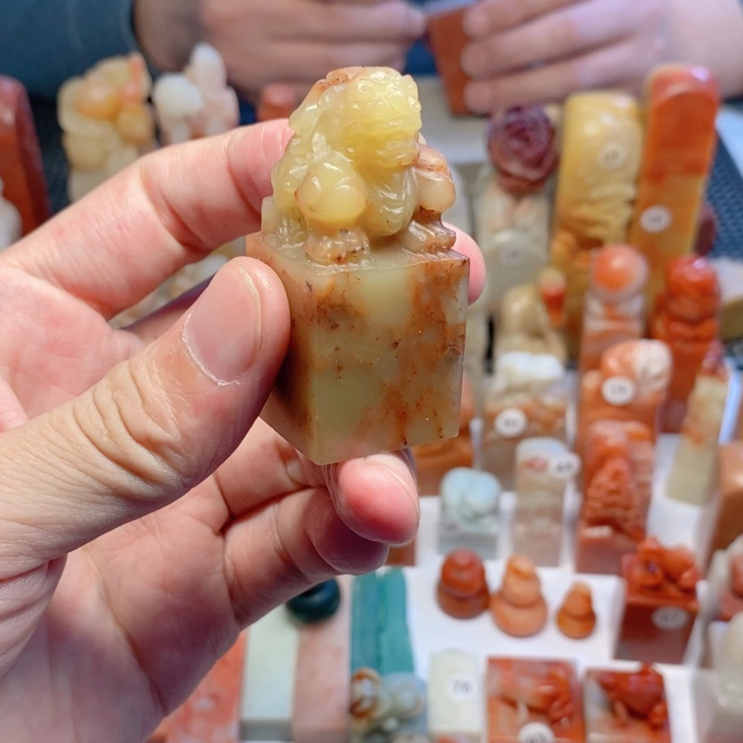 寿山石印石貔貅印章2.5