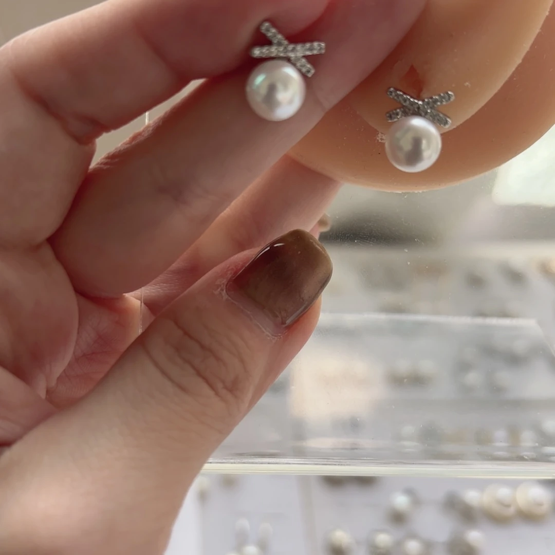 耳饰合金淡水珍珠