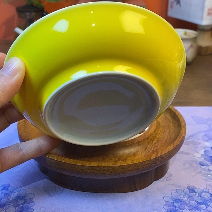 瓷片黄色圆形干泡壶承果盘
