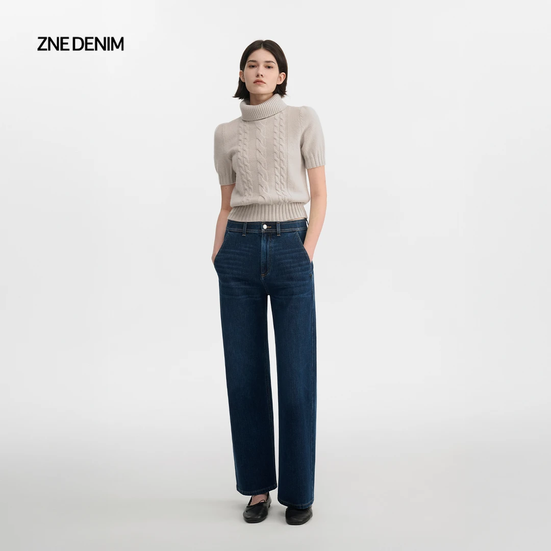 ZNE jeans天丝莱卡T400质感四面弹无束直筒牛仔裤TRP7716