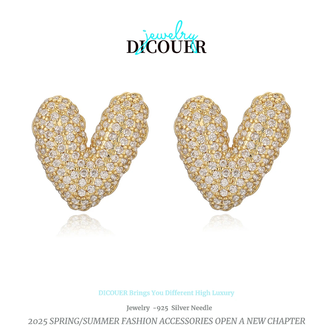 铜合金耳饰 镀k金 2025款E3755 【甜心告白】DICOUER 耳钉