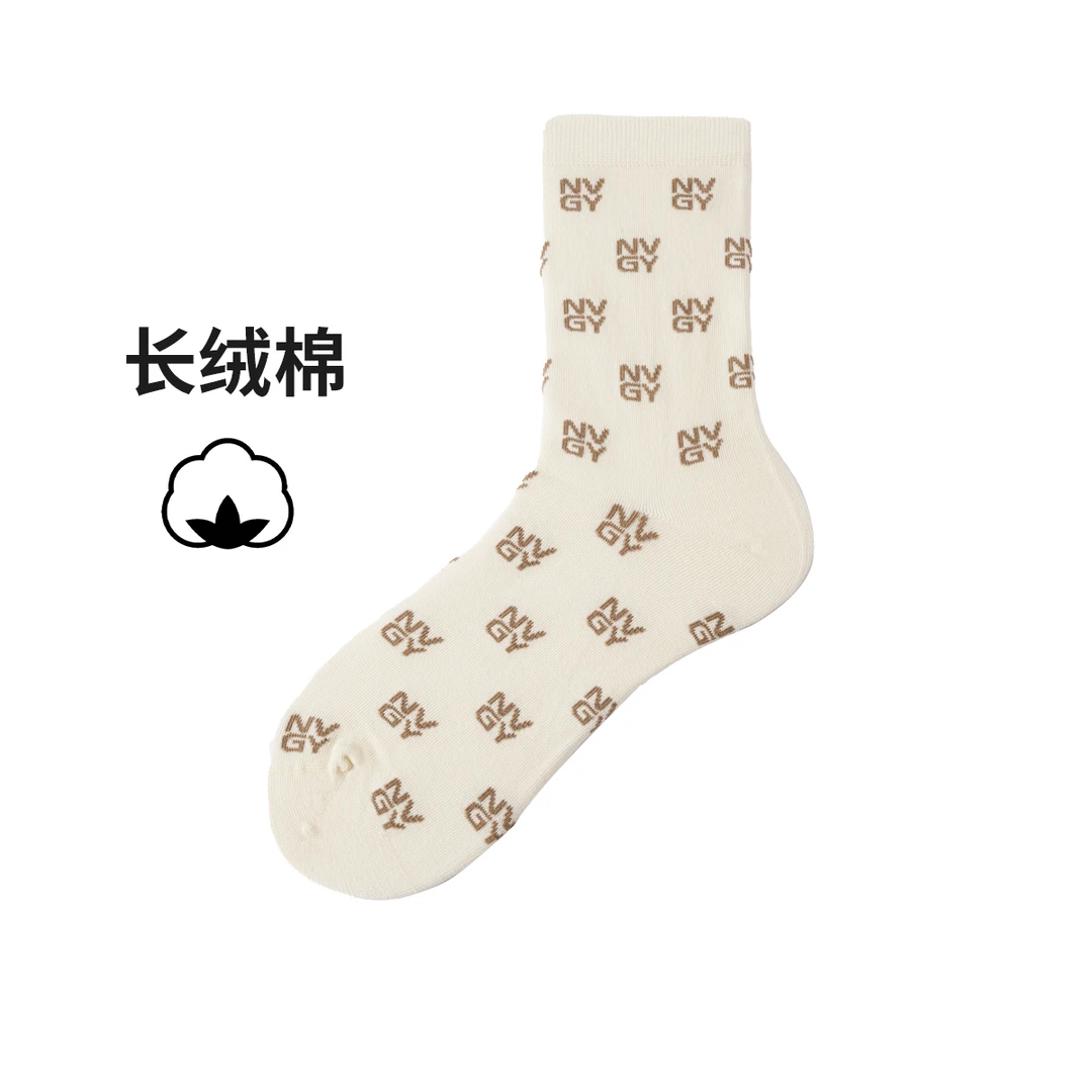 navigare意大利小帆船男女同款时尚字母提花长筒袜休闲百搭袜子