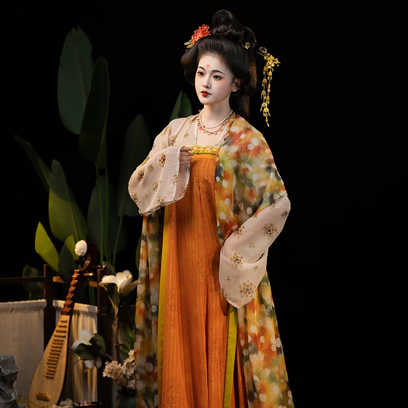 山迟【宫乐】汉服唐制敦煌复原显瘦齐胸襦裙上衫破裙春夏日常