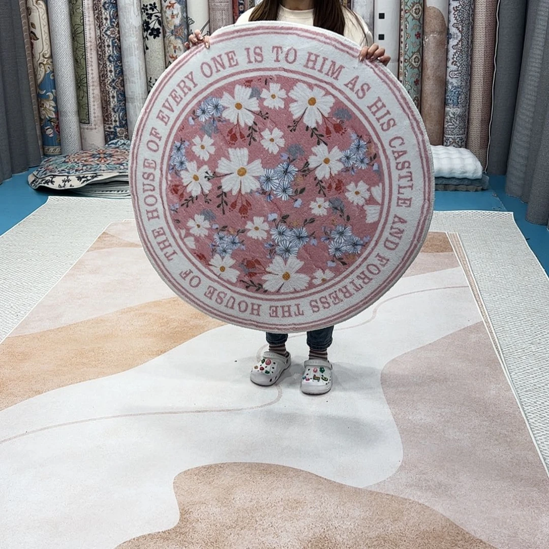 混纺加厚棉布底仿羊绒直径一米二圆全新特价福利