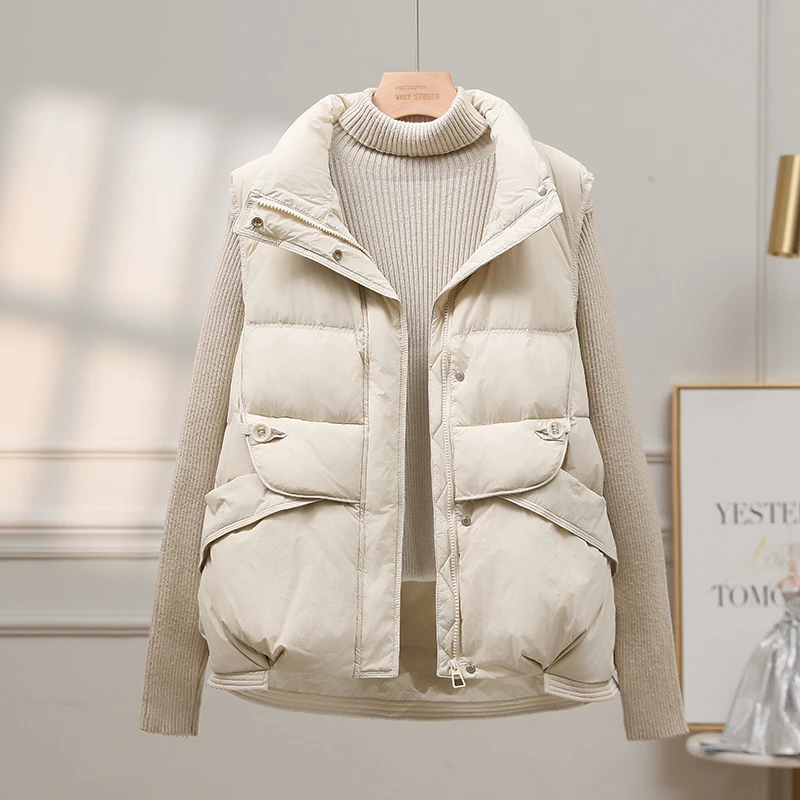 百搭立领棉马甲女2025秋冬新款马夹外套纯色坎肩加厚韩版休闲背心