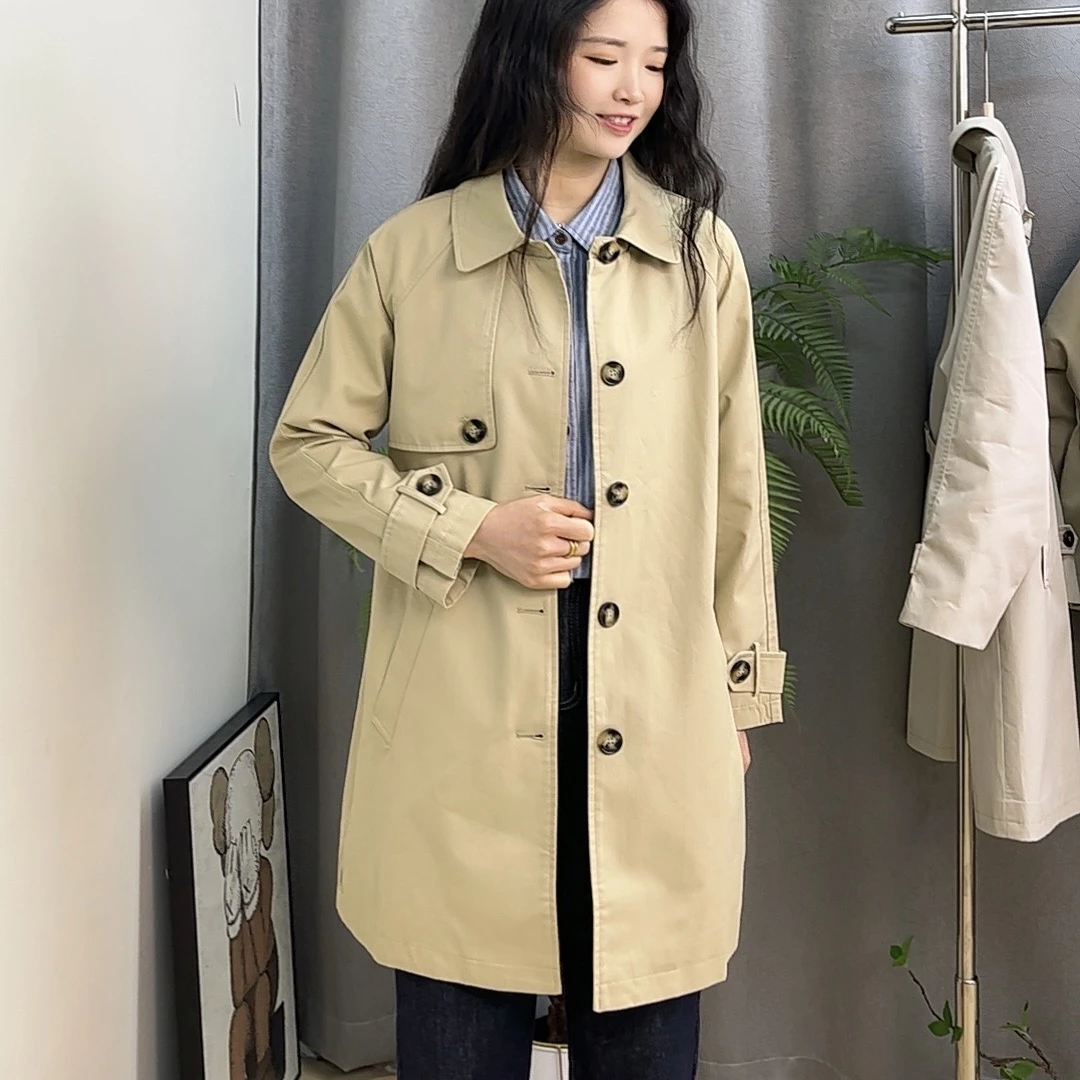 【春之约】早春英伦气质设计风衣显瘦中长款韩版时尚风衣外套