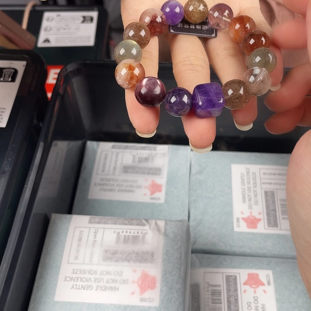 银S925镀金镶嵌手串水晶