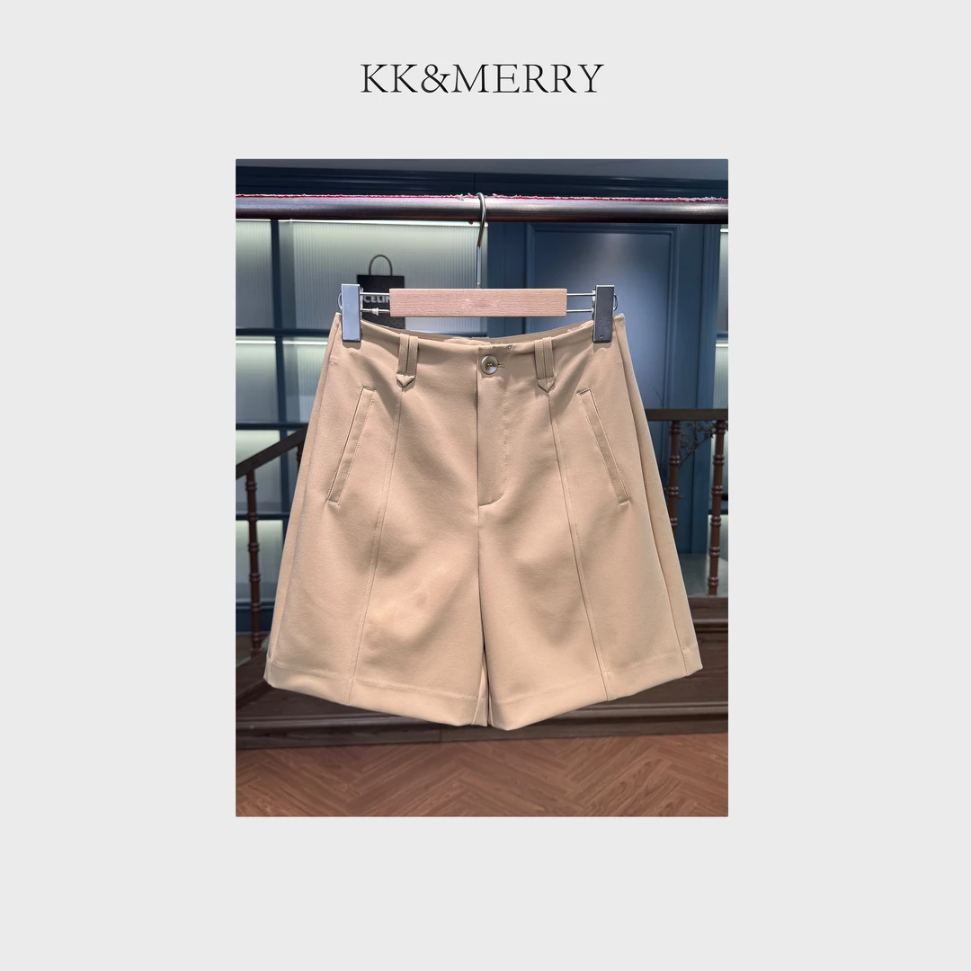 KK&MERRY2025夏 显瘦气质时尚休闲裤百搭A字西装短裤KDBC547