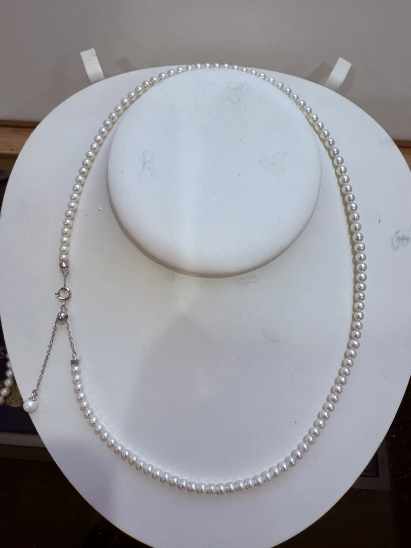 【baby珠】3-3.5mm天然淡水珍珠项链S925银镶嵌百搭经典小米珠