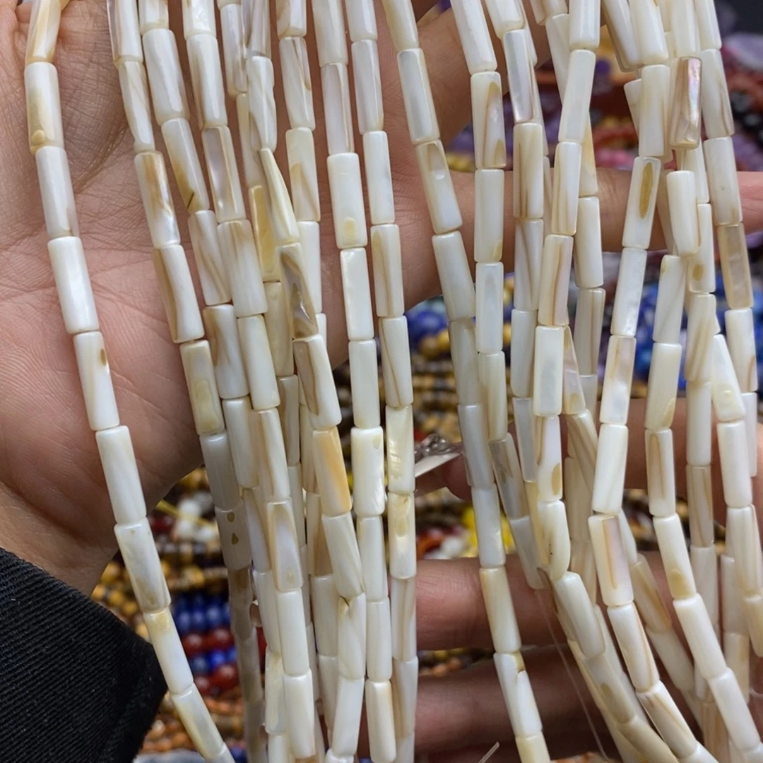 玛瑙/玉髓未镶嵌珠宝半成品一条纯天然淡水贝壳4×13mm细管