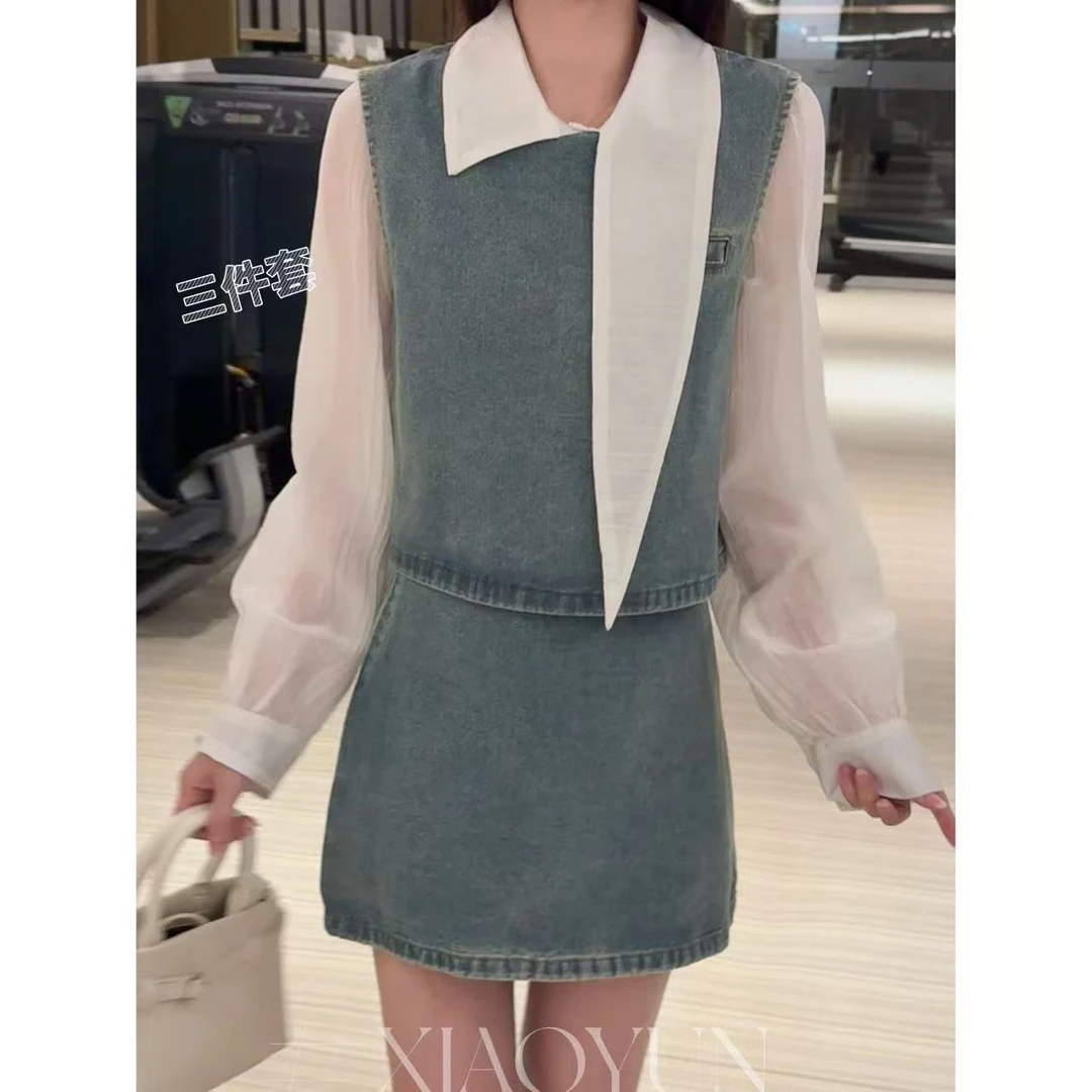 小清新牛仔三件套 小允姐姐2025新款时尚气质高级清新牛仔三件套