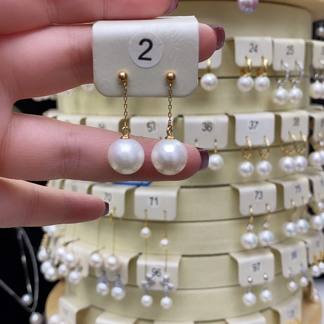 淡水珍珠耳饰银S925镶嵌