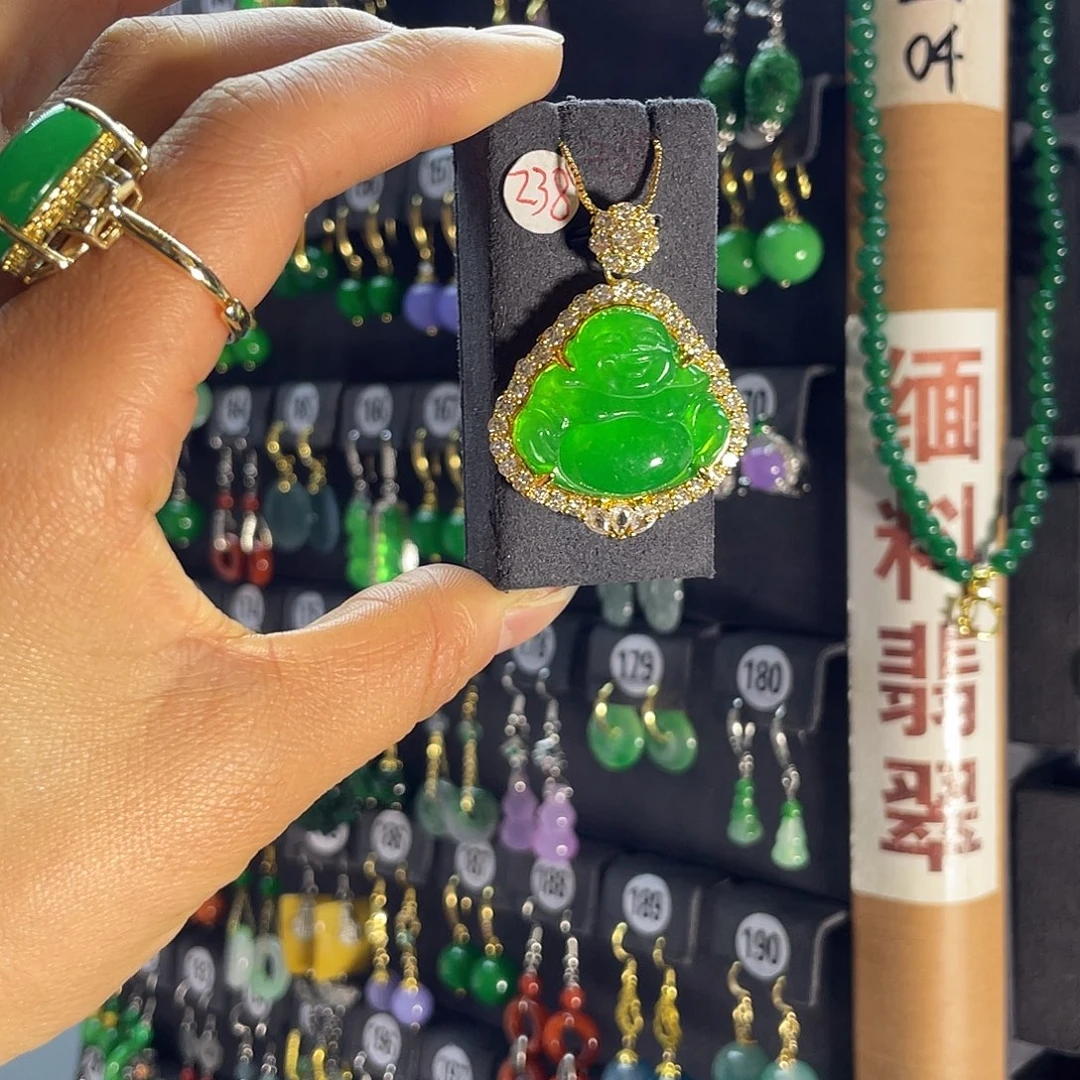 翡翠银S925镶嵌耳饰238