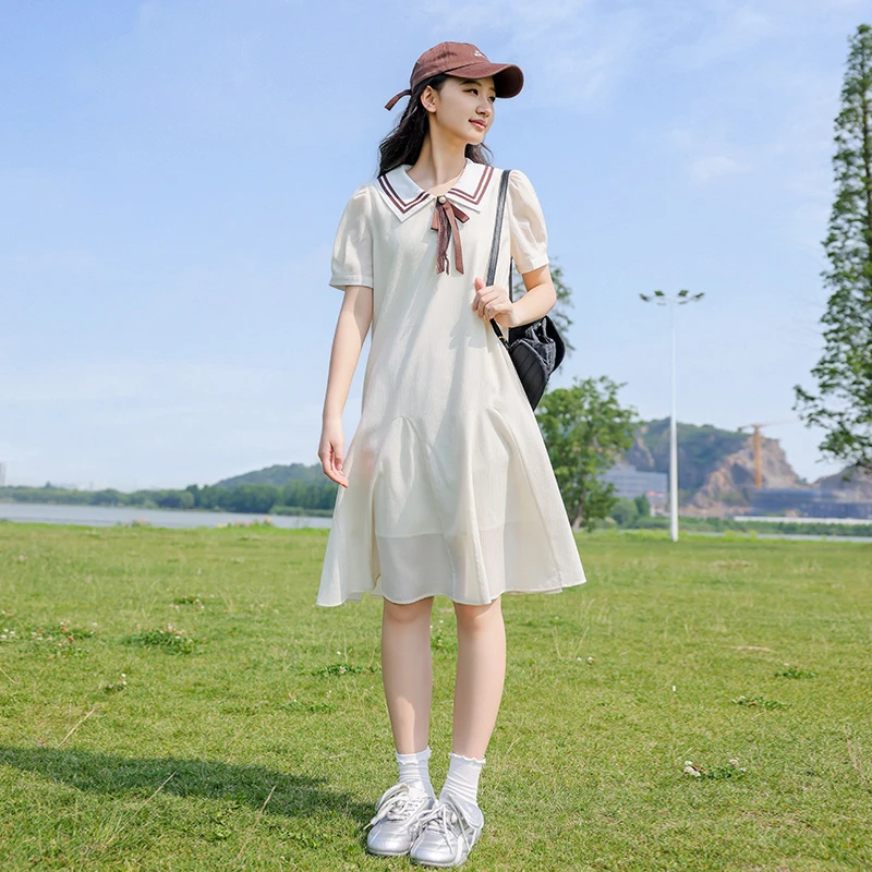 女童夏装连衣裙儿童学院风裙子2025新款洋气中大童女孩夏季公主裙