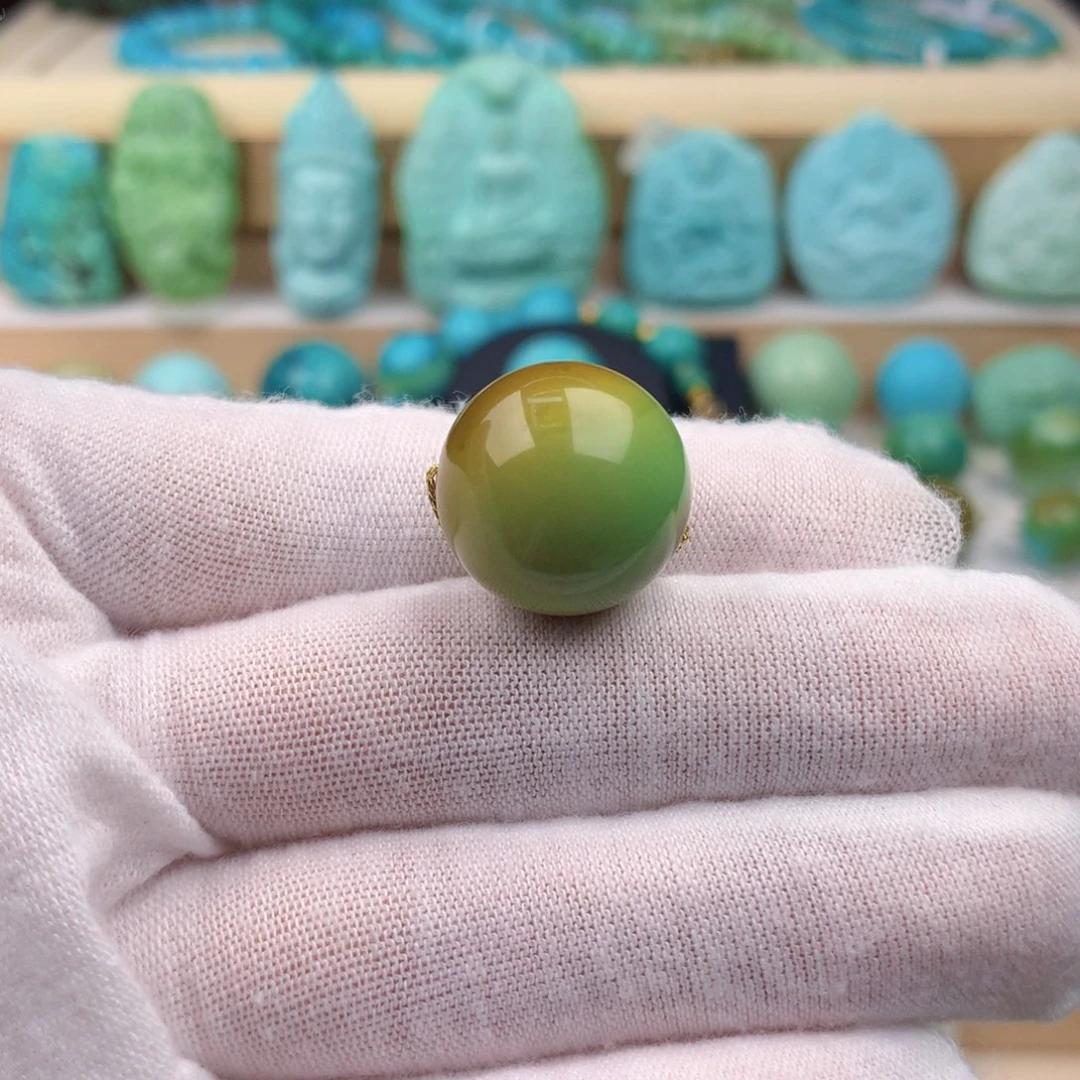 未镶嵌绿松石珠宝奇石17.7mm