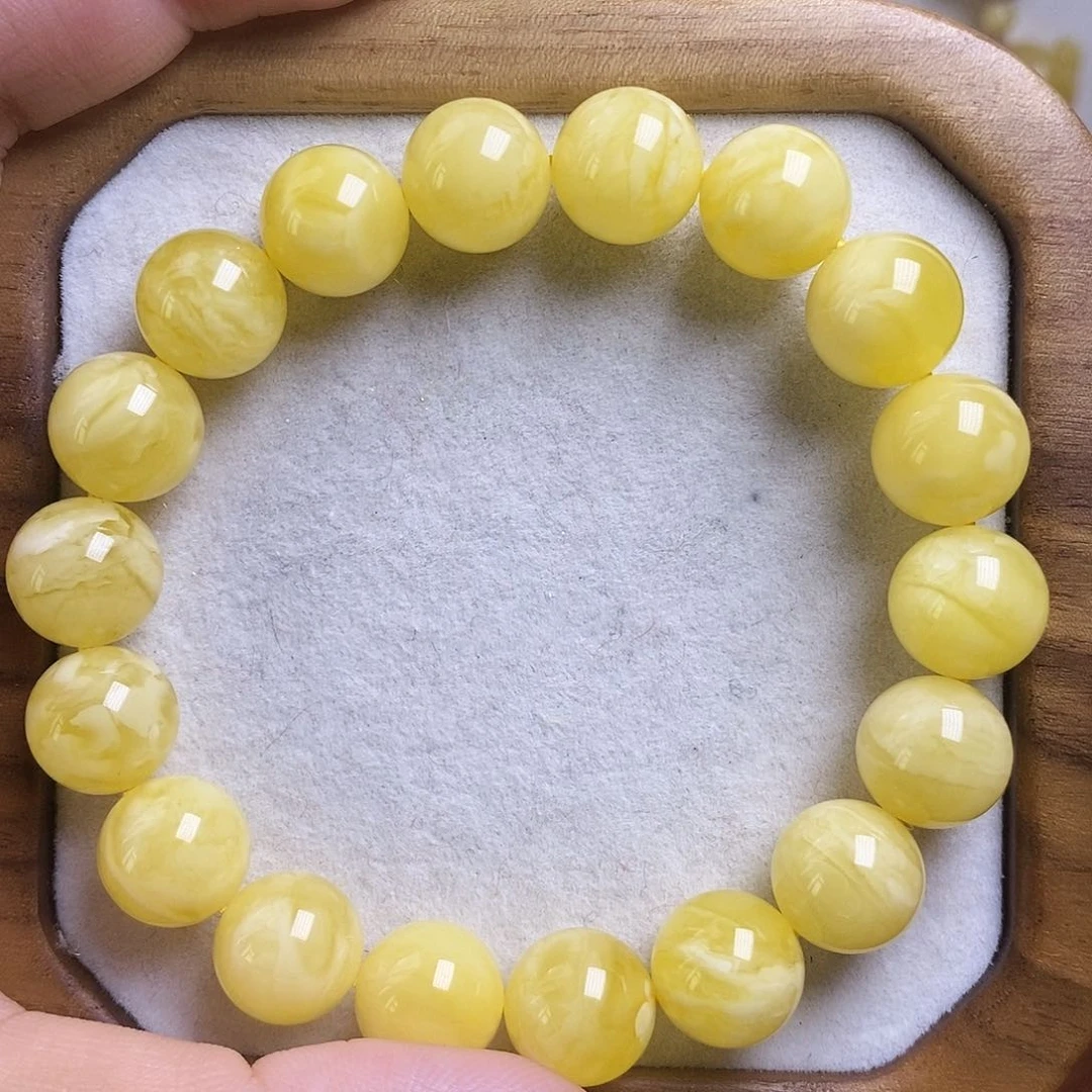 裸石琥珀未镶嵌蜜蜡圆珠11➕手串