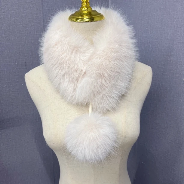 双面加厚女士秋冬保暖狐狸毛围脖冬季百搭时尚