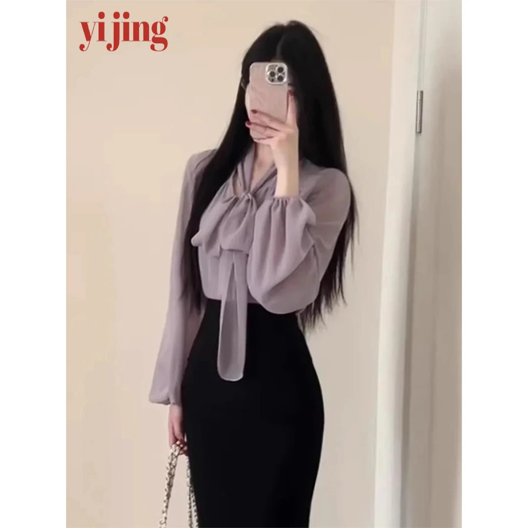 黑色半身裙女2025新款秋季小个子百搭气质职业通勤弹力OL包臀裙子