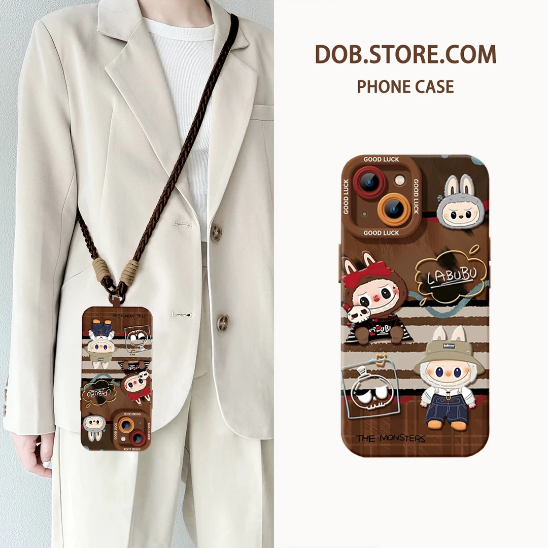 卡通拉布布适用华为nova12手机壳荣耀90805030斜挎挂绳P70p60女孩