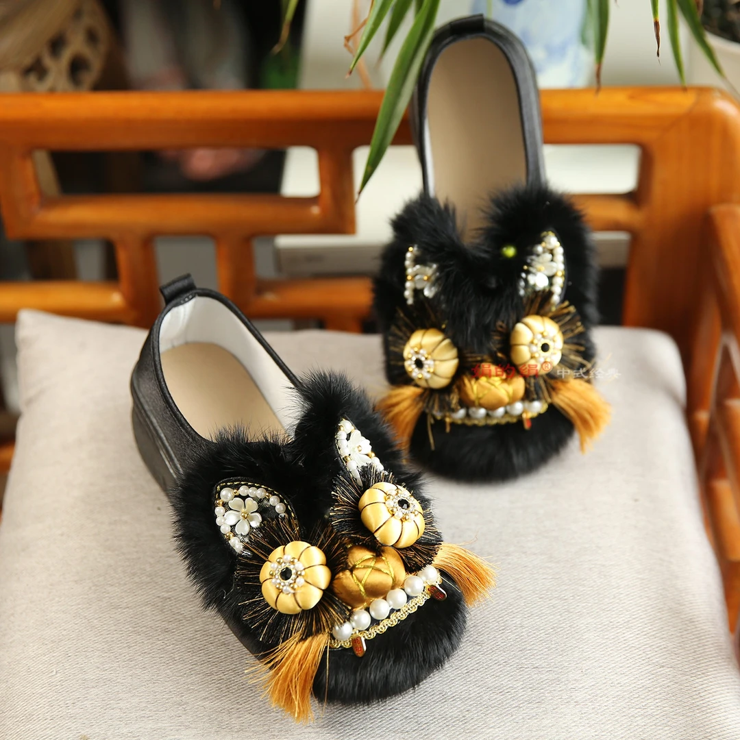 民族风成人厚底虎头鞋2025秋季手工绣花鞋国潮复古松糕底民俗布鞋