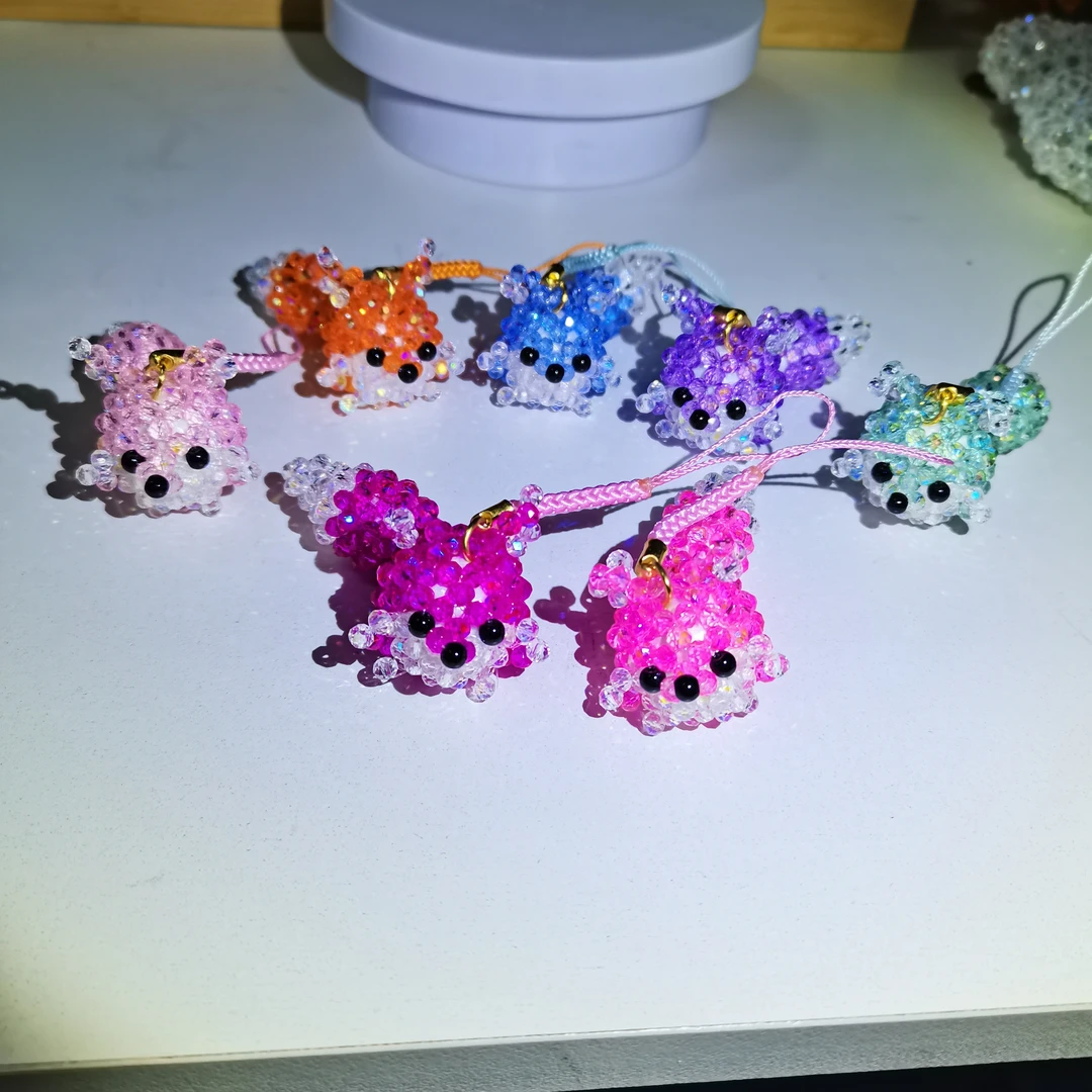 彩色狐狸 手工串珠成品晶晶手工串珠成品晶晶卡4成品新疆西藏不包