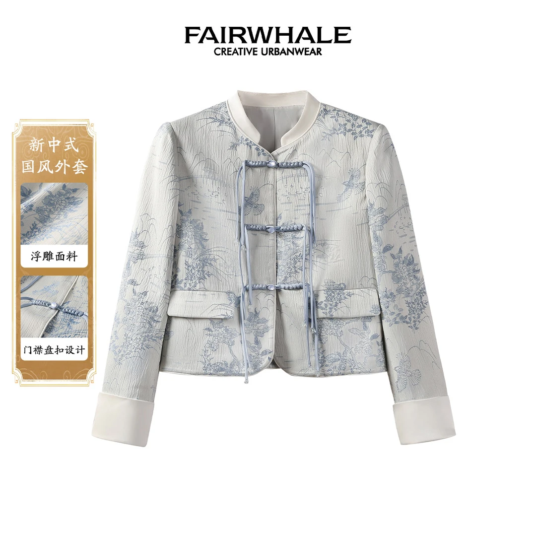 马克华菲女装新中式国风休闲外套 F41010A013