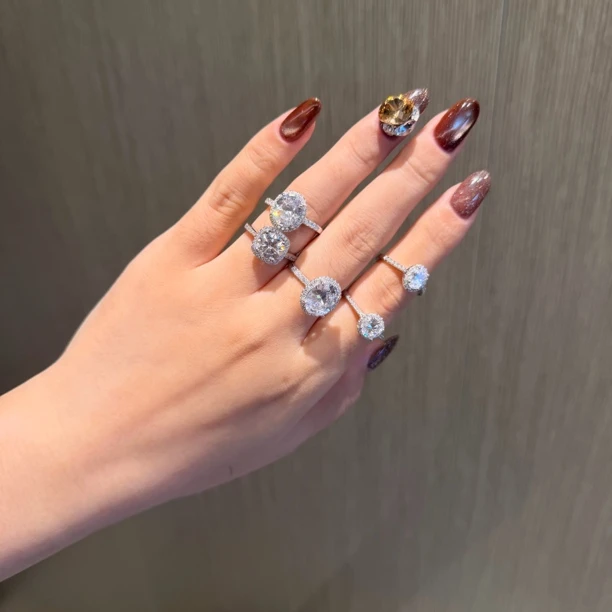 925银戒指 新款高碳钻戒指