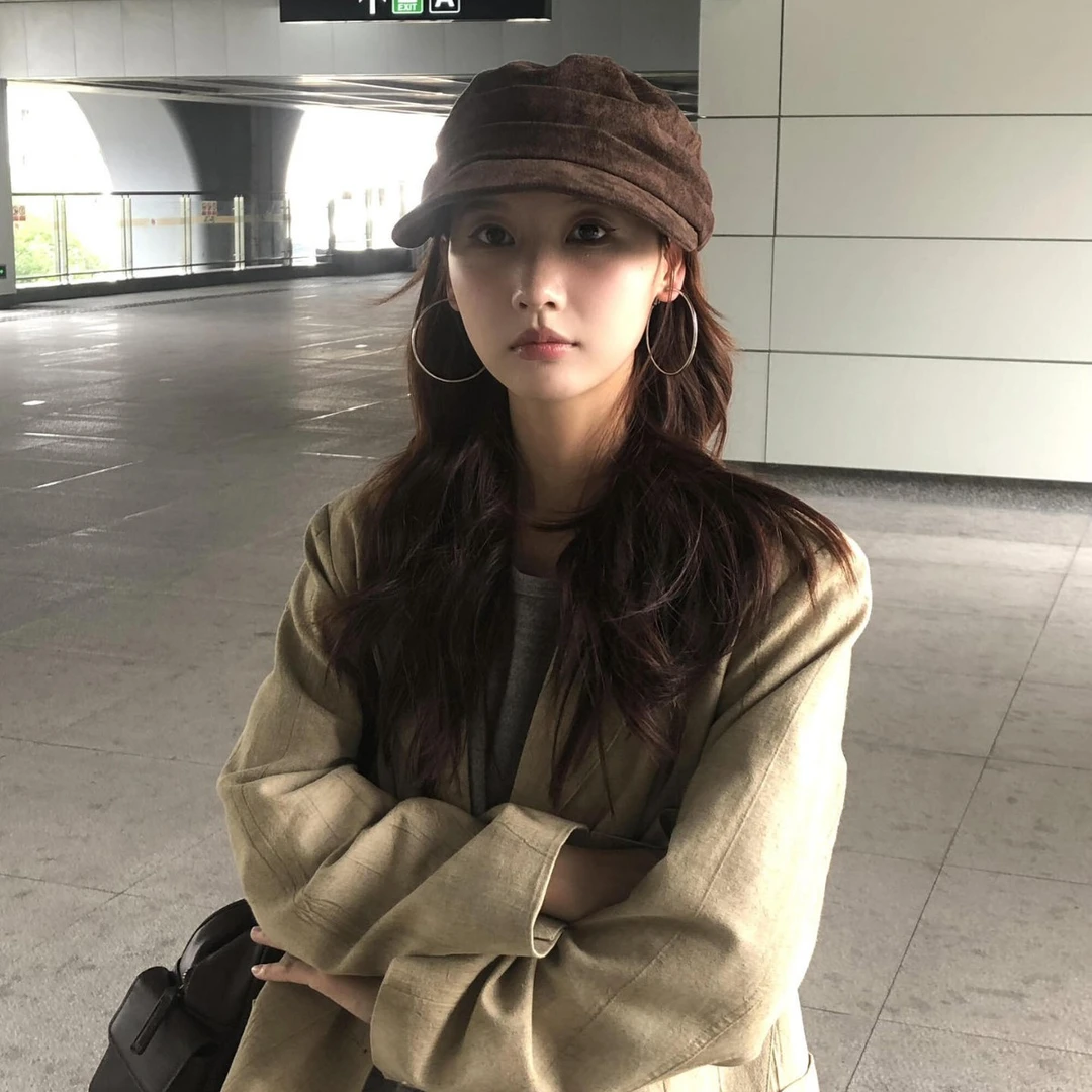 秋冬新款麂皮绒八角贝雷帽子休闲百搭洋气时尚显脸小马术帽女