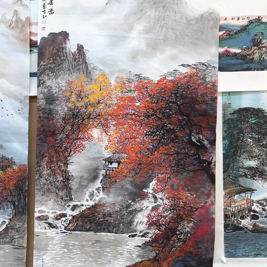 国画念****0手绘国画，李有训原创