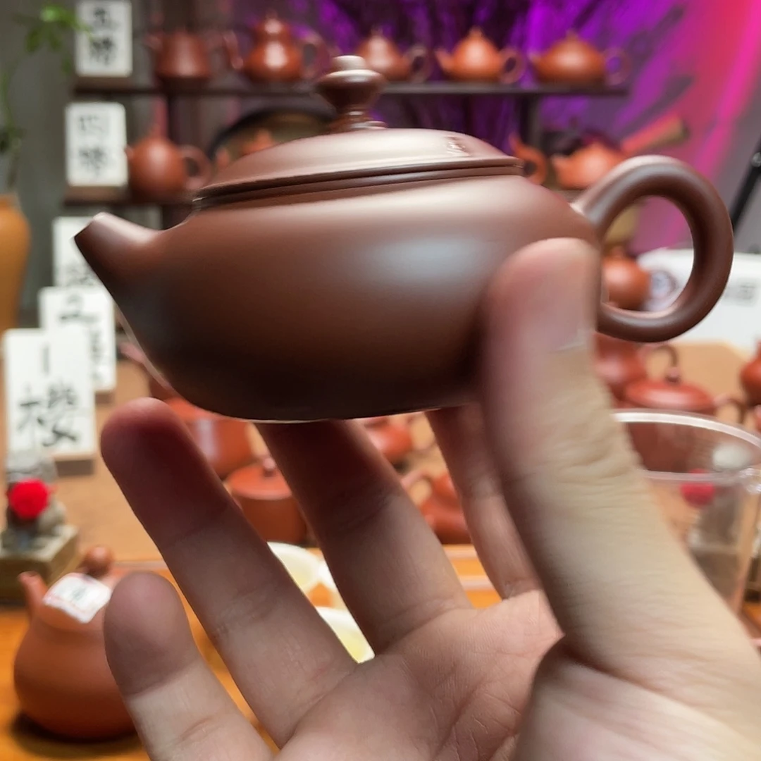 紫砂茶壶喔*！老朱泥寒江