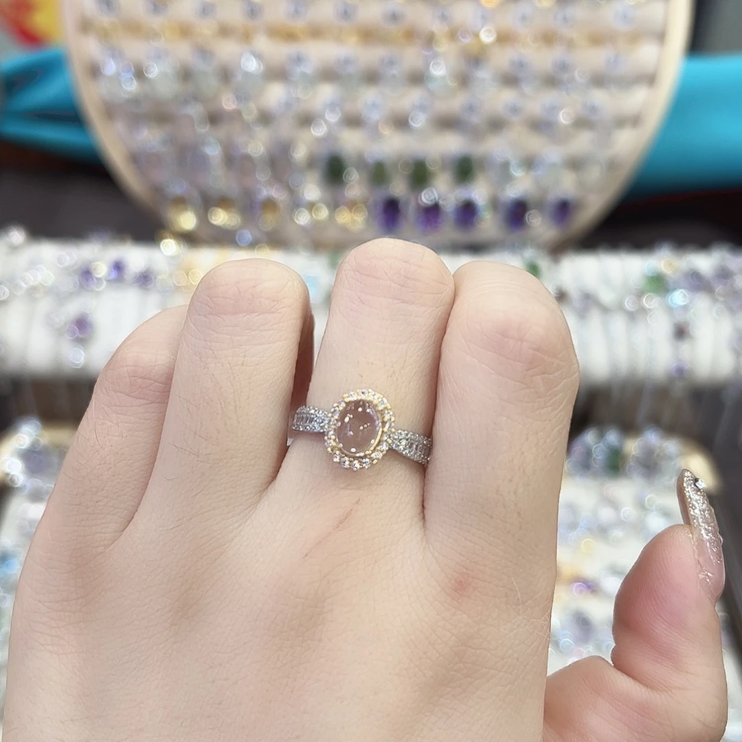 银S925镶嵌烟晶戒指