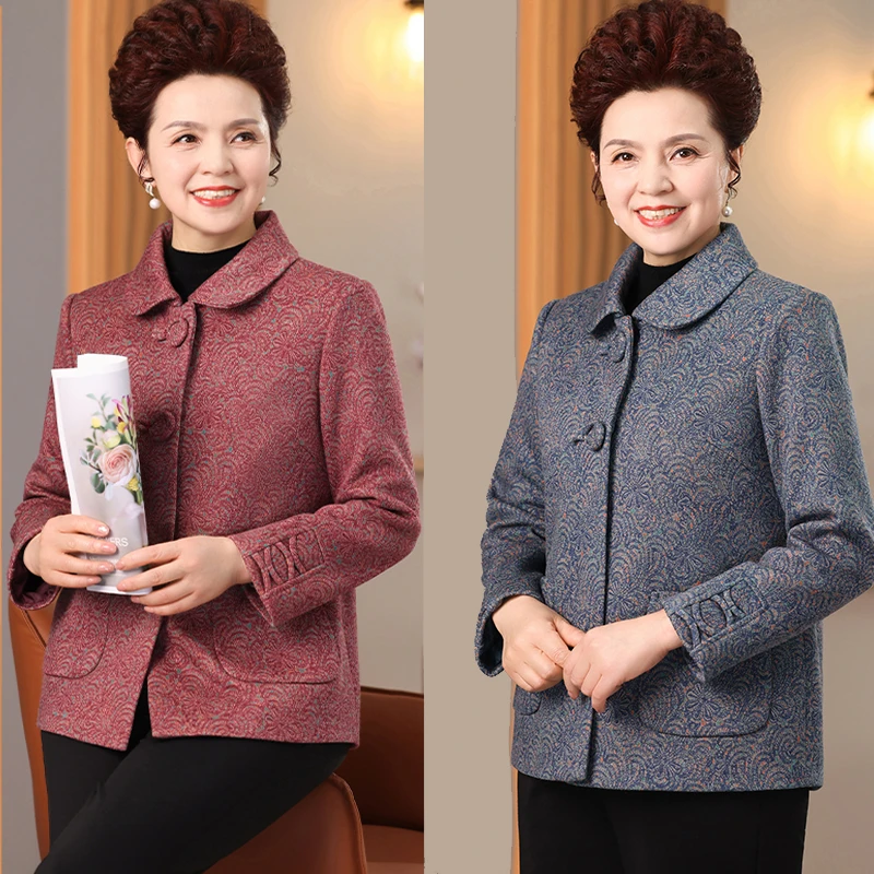 老年人秋装女外套奶奶装大码宽松老太太老人衣服老年妈妈春秋上衣