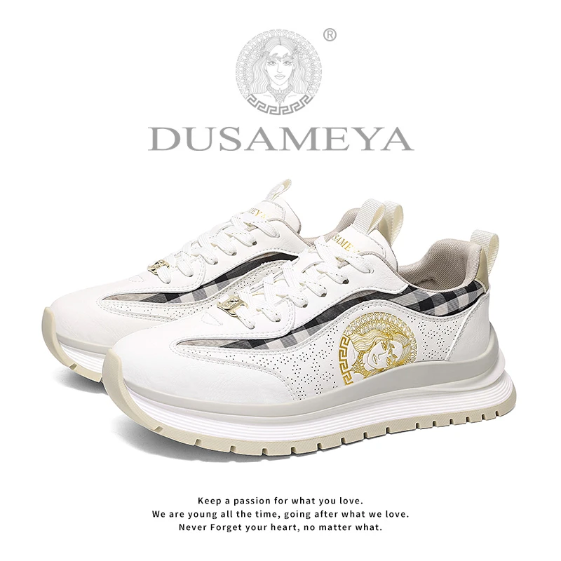 DUSAMEYA/杜莎米娅新品轻奢简约百搭情侣鞋 时尚低帮透气休闲板鞋