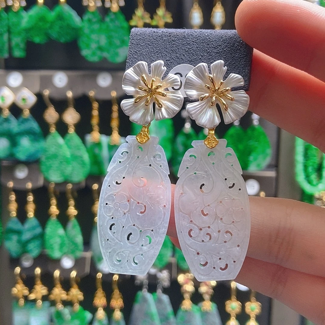 翡翠未镶嵌耳饰翡翠