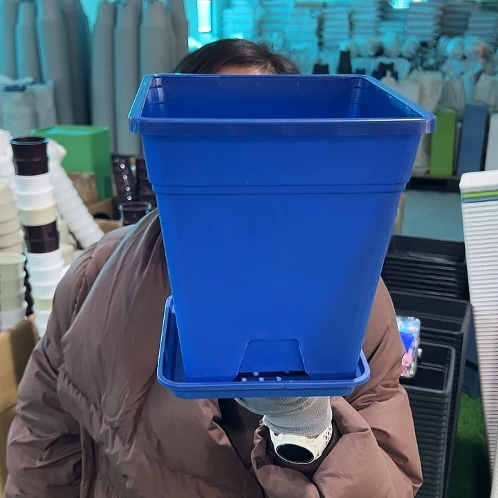 特价方盆口20高22蓝色带托5只