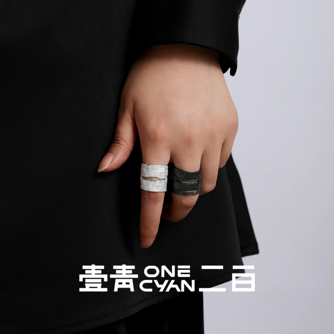 925银戒指 《银·绷带》925银小众绷带冷淡风指环暗黑风戒指