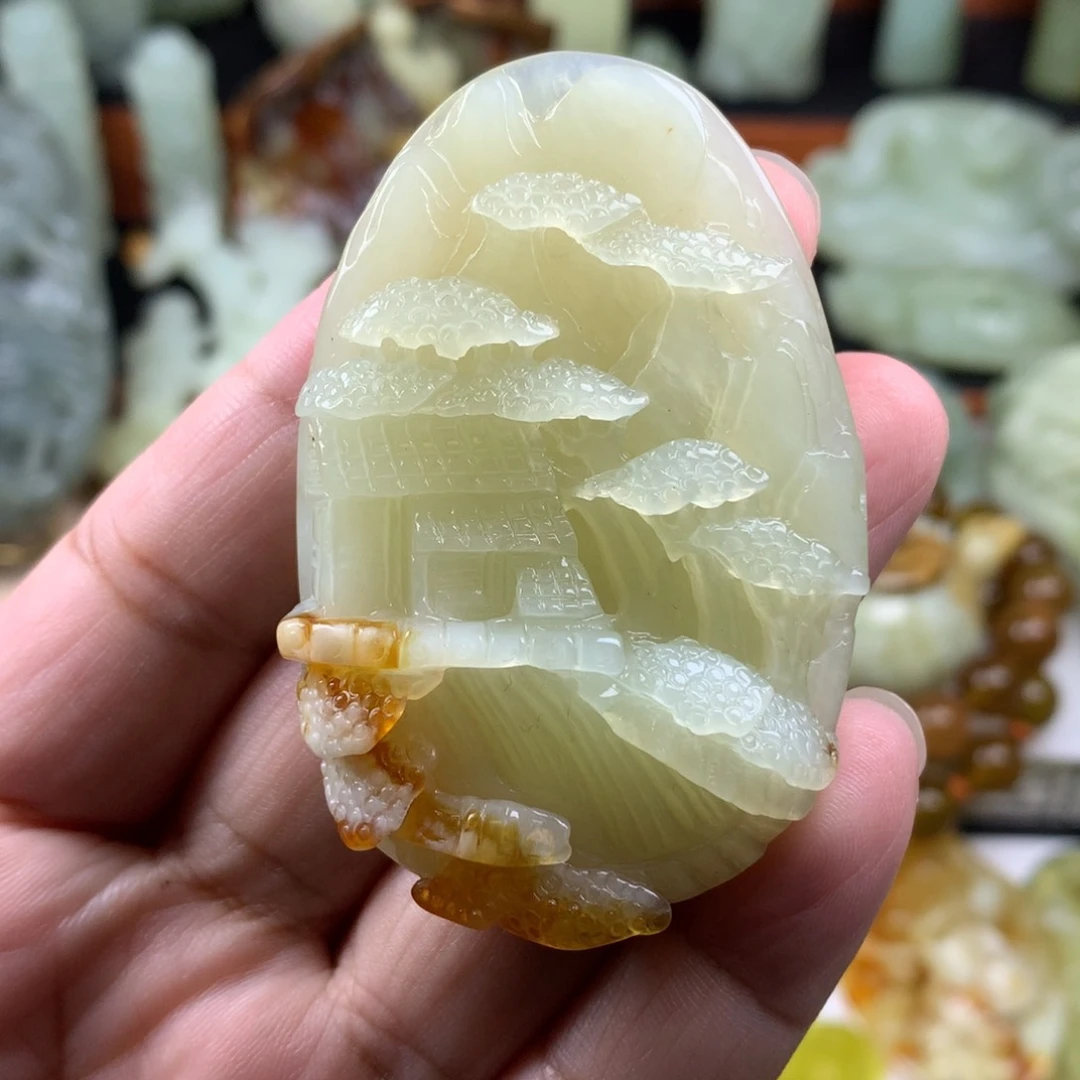 岫玉手把件未镶嵌