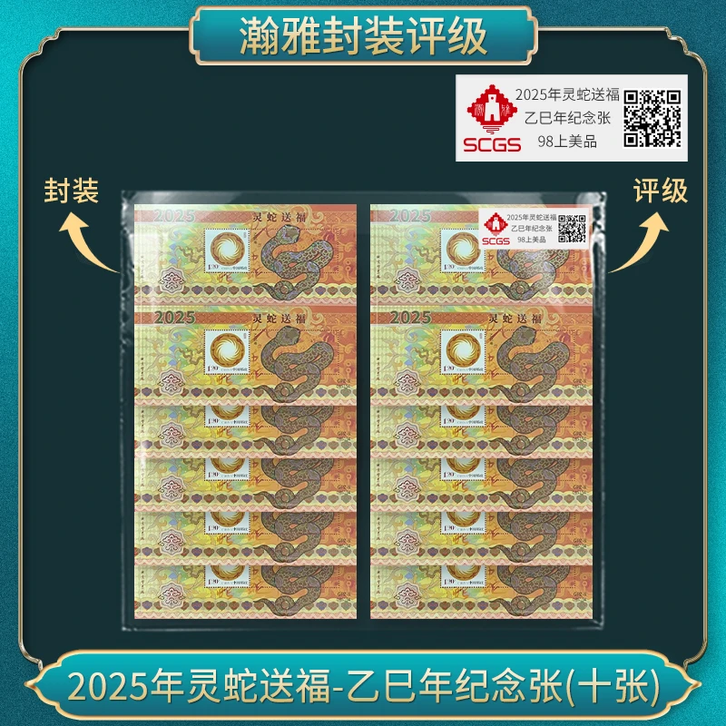 2025年灵蛇送福-乙巳年纪念(十张) 邮票