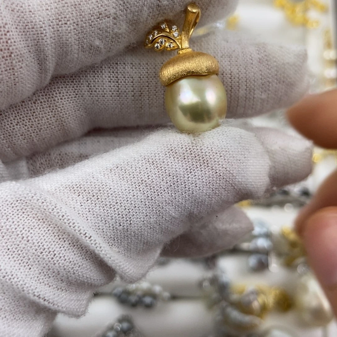 海水珍珠银S925镶嵌颈饰