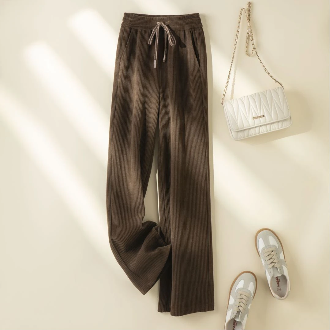 2025春季新款雪尼尔窄腿直筒裤