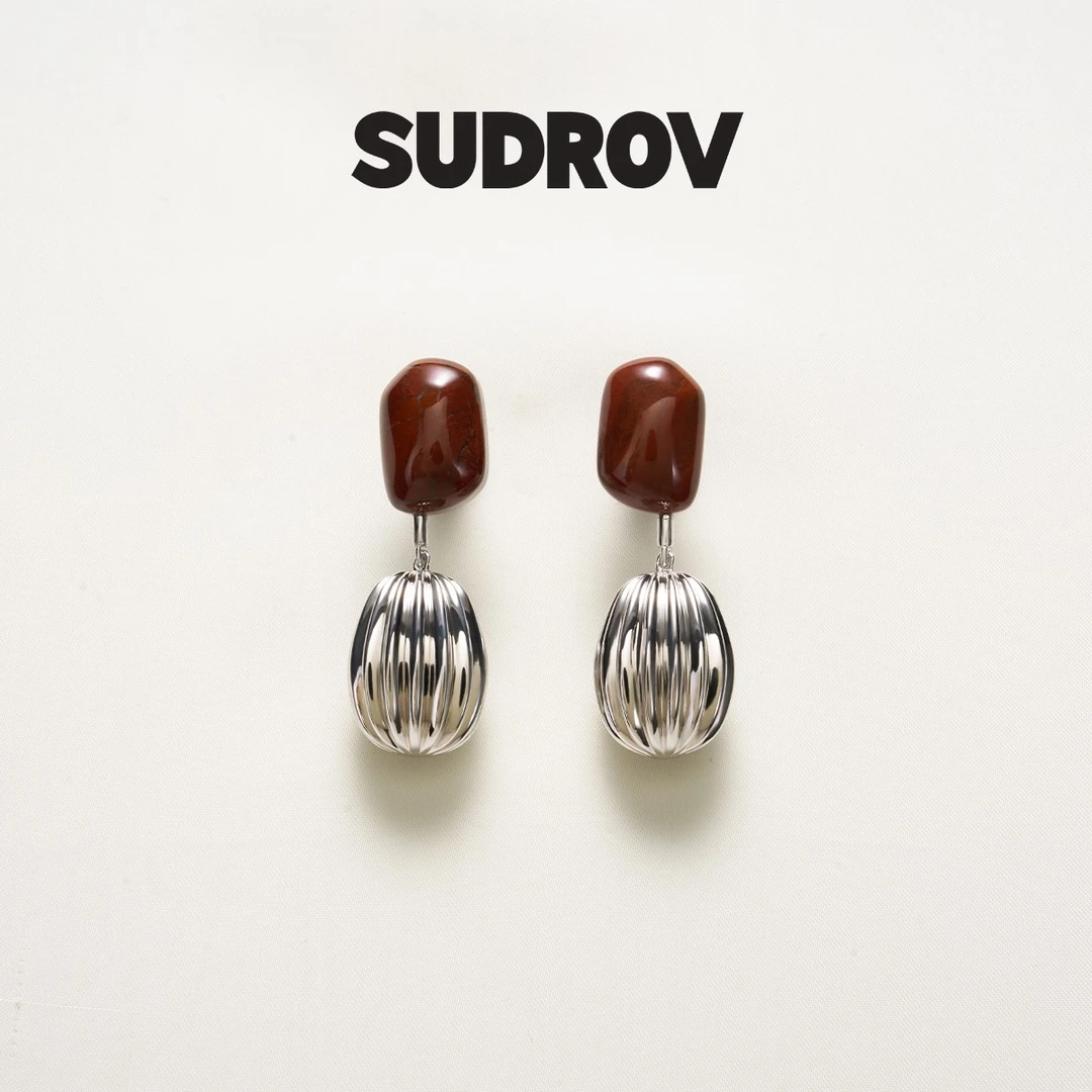 素觉原创设计高级新中式耳坠红色新年南红玛瑙耳饰耳环耳钉A23087