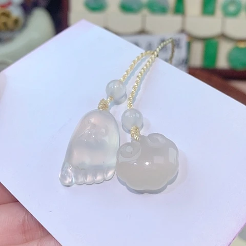 合金颈饰玛瑙/玉髓手机链