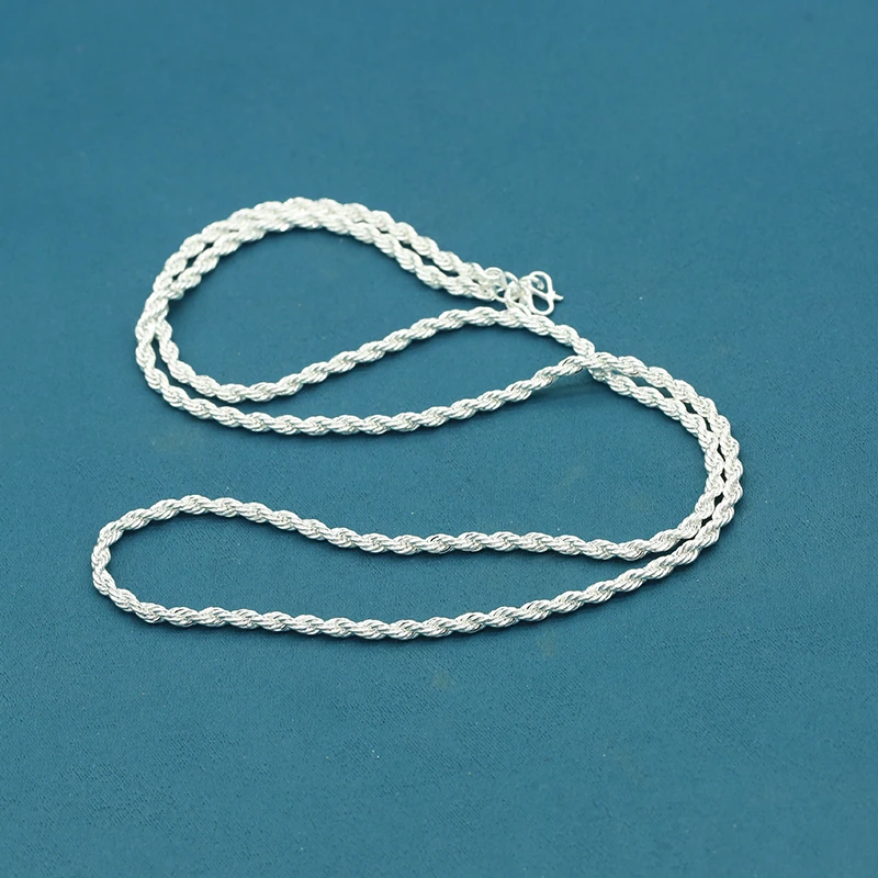 链子足银 精工设计款麻花项链