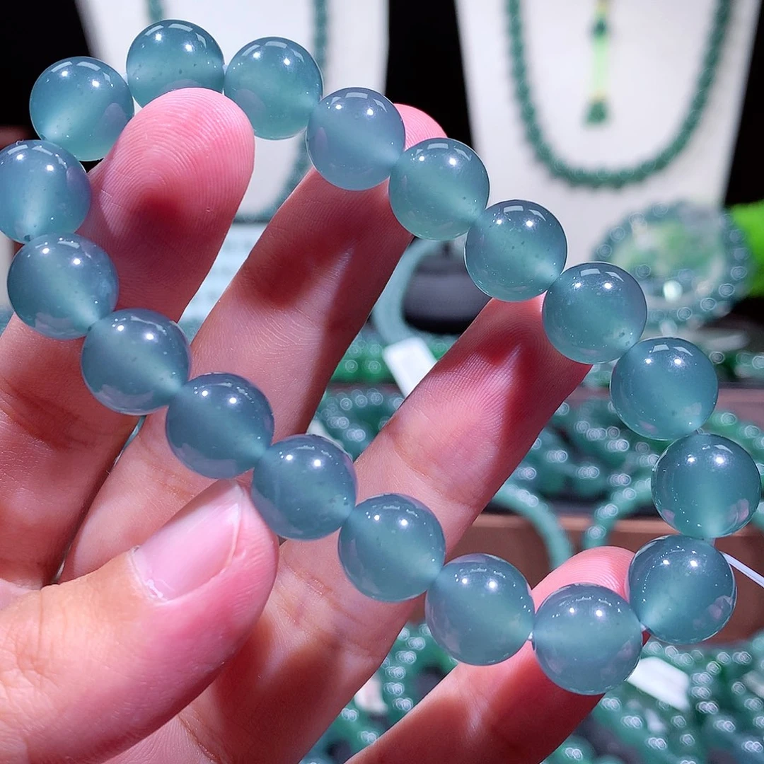 鹤***一翡翠未镶嵌手链天然a货翡翠手串11.8